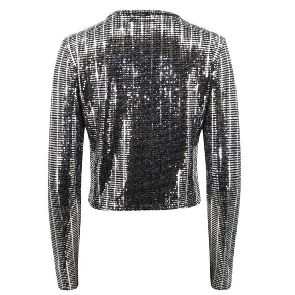 Alice + Olivia Delaina Sequined Long-Sleeve Top - Picture 3 of 7